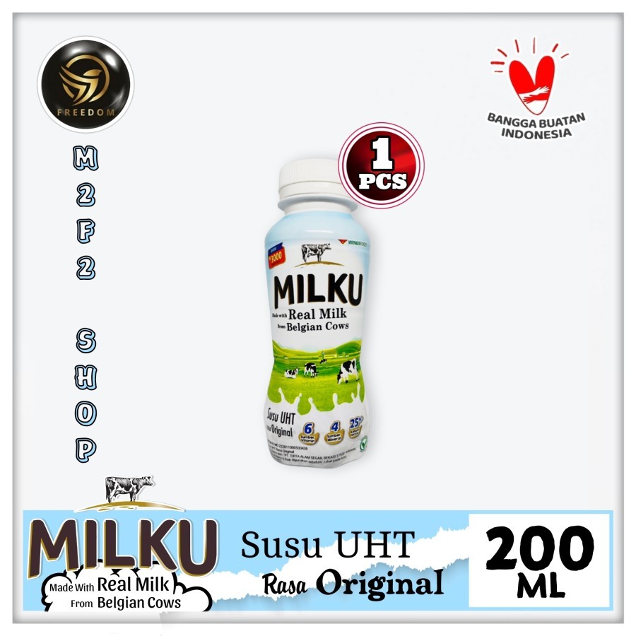 

Susu MILKU Original Premium Belgian Cow UHT Botol Pet - 200 ml (Kemasan Satuan)