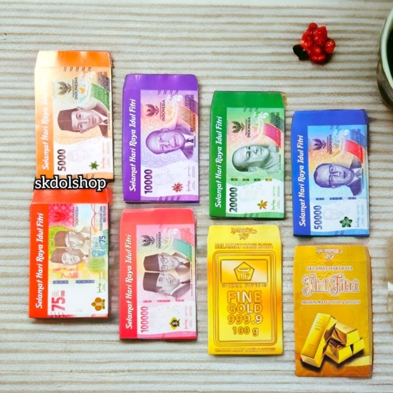 

amplop lebaran angpau lebaran uang DF uk medium isi 50 lembar mix 5 karakter