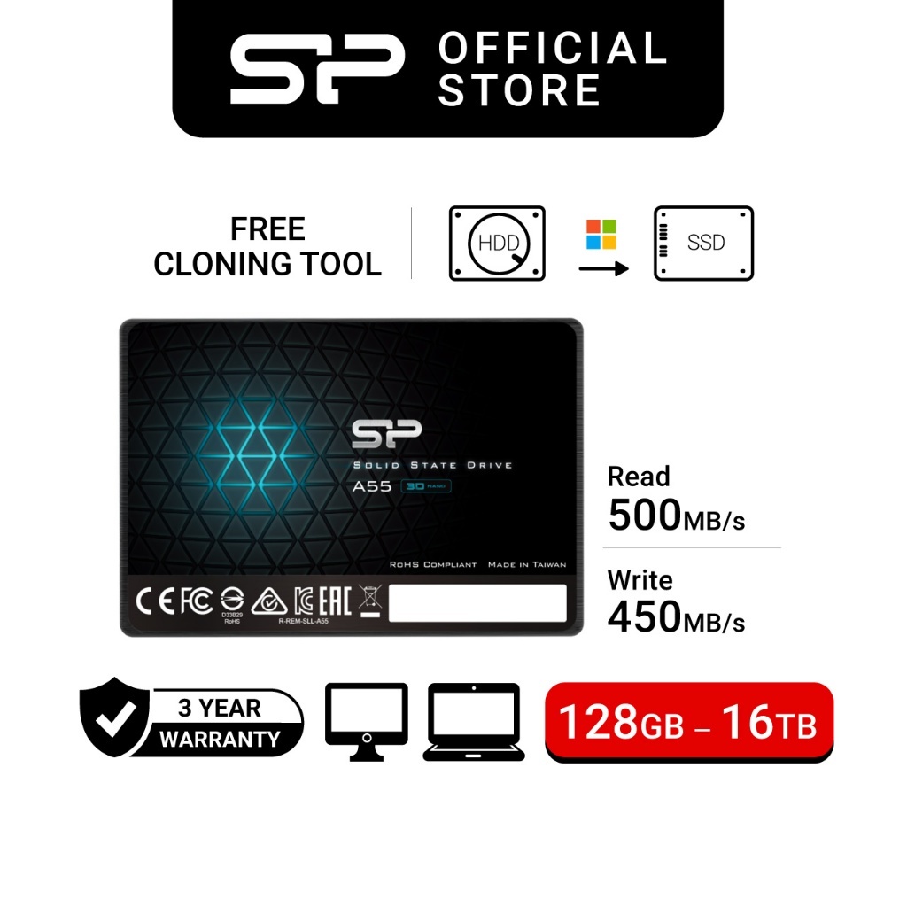 Silicon Power Ace A55 SSD 128GB 256GB 512GB 2.5" SATA III- Gatotkaca Electronics