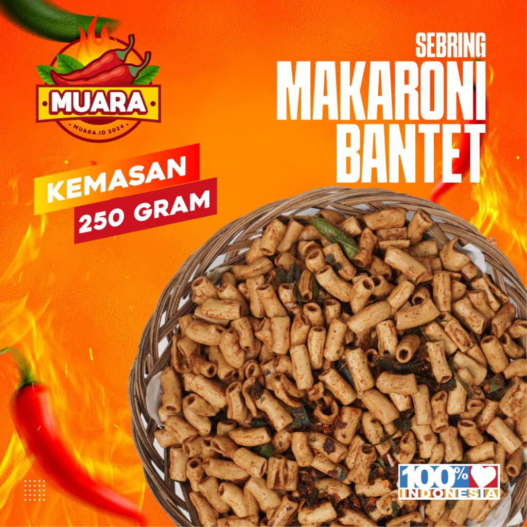 

MAKARONI BANTET PEDAS DAUN JERUK KEMASAN 250 GRAM
