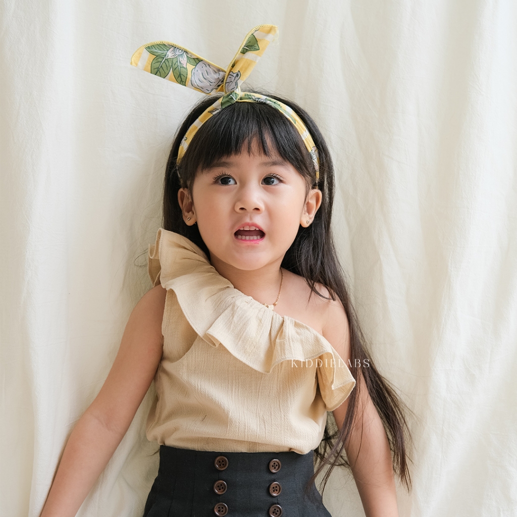 Kiddielabs [5 WARNA 1-8 Tahun ] Sohee One Shoulder Top Atasan Anak Perempuan Pakaian Anak Perempuan 