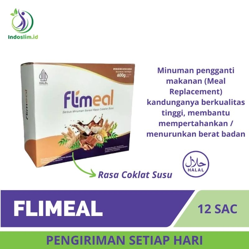 

Flimeal Flimty 1 Box 12 Sachet Meal Replacement Minuman Sereal Pengganti Sarapan Rasa Coklat Susu