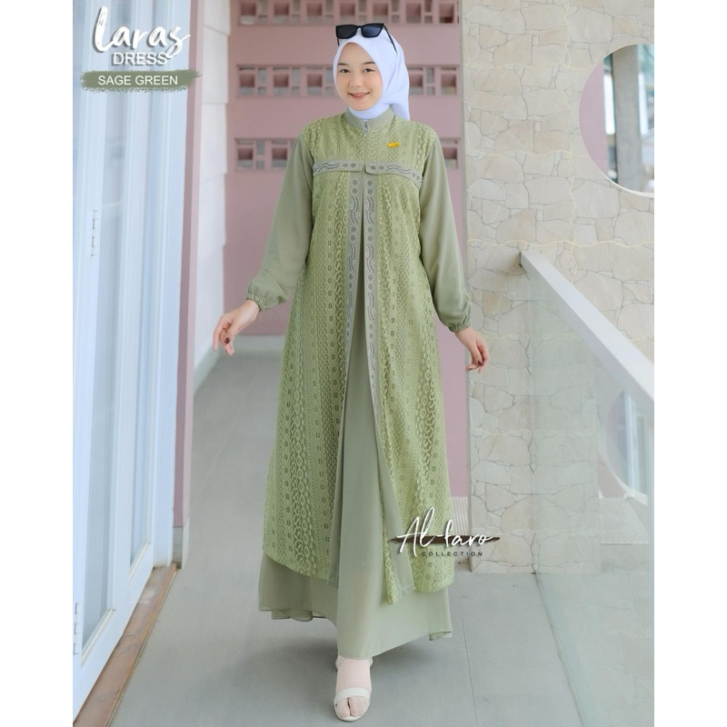 Gamis Laras Terbaru ORI Al-Faro Gamis Pesta Dewasa Desain Cantik Model Elegan Super Mewah Dan Kekini