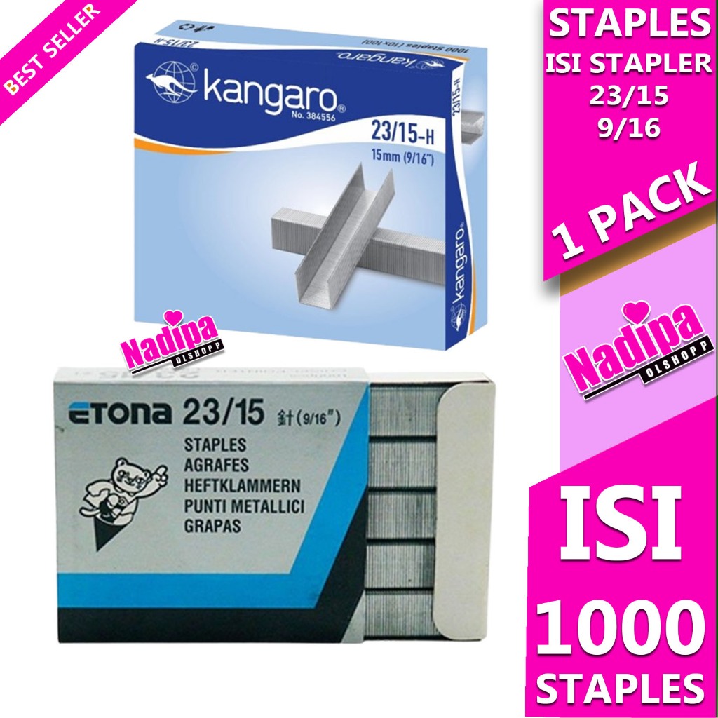 

STAPLES ISI STAPLER HEKTER 23 X 15/ 9/16 I PACK ISI 1000 STAPLES nadipa olshopp