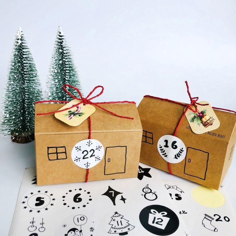 

24set paper box rumah natal christmas paper box natal box kue cookies