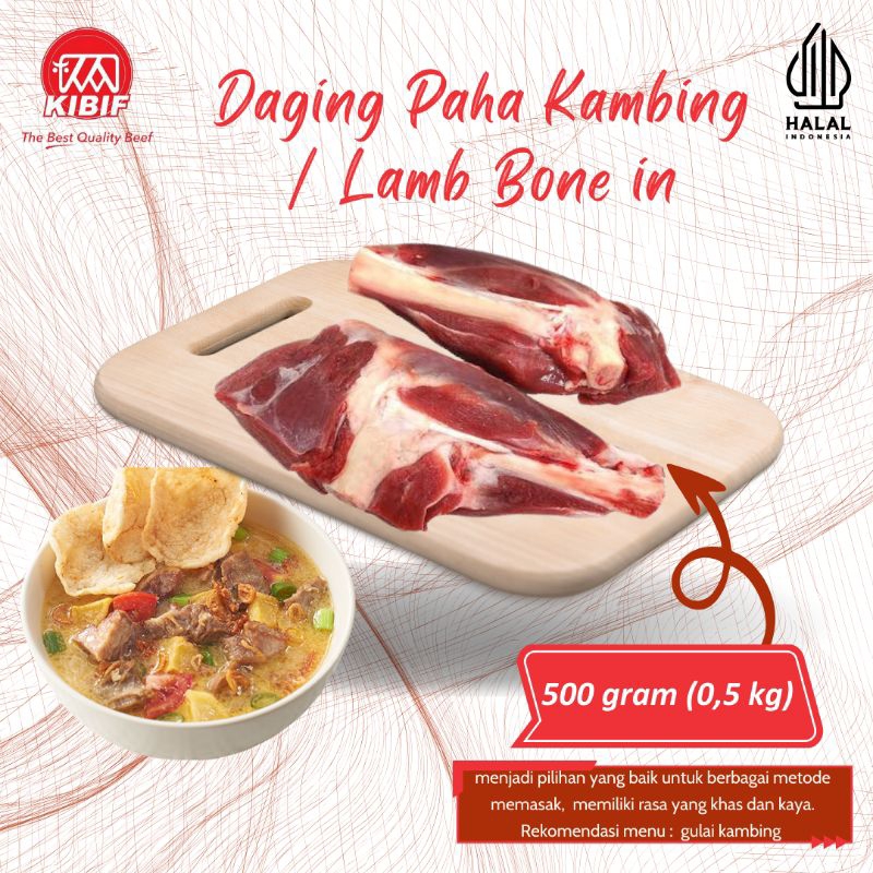 

Daging Paha Kambing / lamb Bone in 500gr