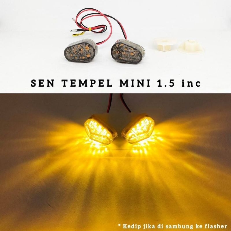 COD Sepasang Lampu Sein Tempel MINI Kedip Kuning Sen Motor Universal