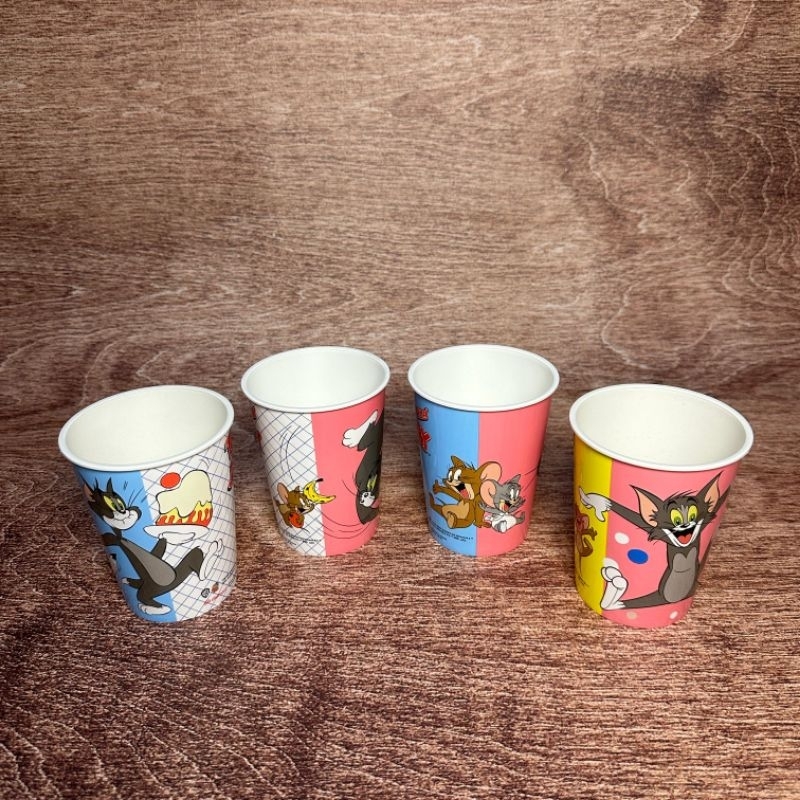 Gelas Tom & Jerry / Gelas Plastik / Gelas Karakter (4pcs)