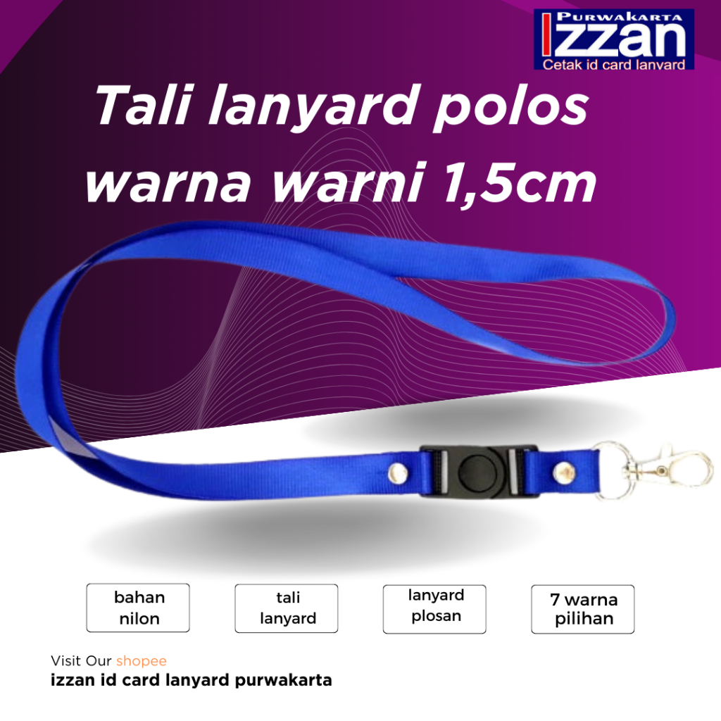 

lanyard kalung warna warni 1,5cm tali idcard lanyard id card lebar 1,5cm