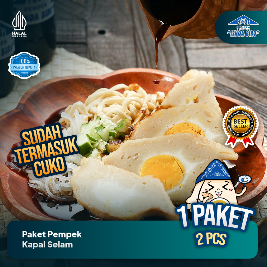 

Pempek Tenda Biru | 2 Pempek Kapal Selam + Cuko - Oleh oleh Lampung