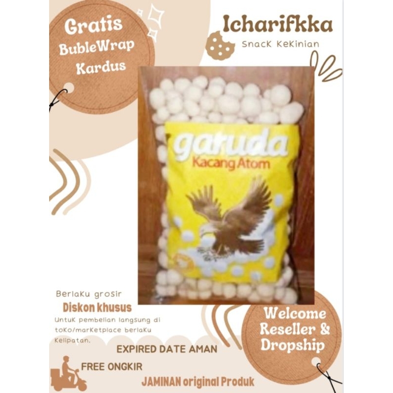 

TERMURAH PROMO DISKON SNACK KILOAN INDOFOOD BRANDED ORI CEMILAN CAMILAN KACANG ATOM GARUDA KILOAN