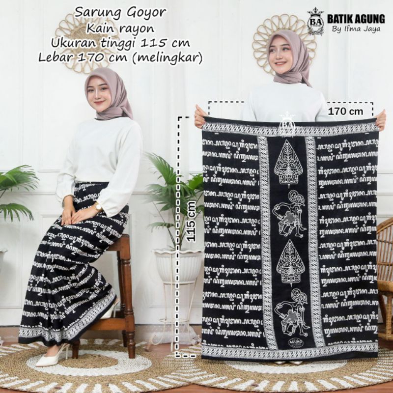 sarung gloyor(abg)motif wayang honocoroko bahan adem dan nyaman di pake