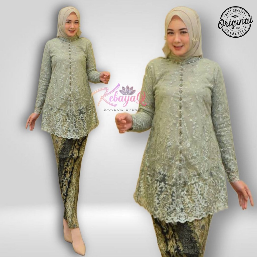 KEBAYAQU | Tunik Kebaya Blouse Rinjani Payet - Kebaya Modern - Kebaya Tunik Tille Payet Lamaran Wisu