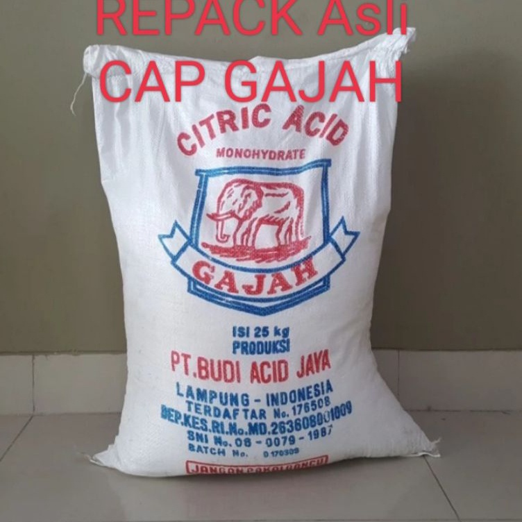 Buruan pesan Sitrun Asli Cap Gajah REPACK 1 Kilo Gram Asam Sitrun 1kg Citrun