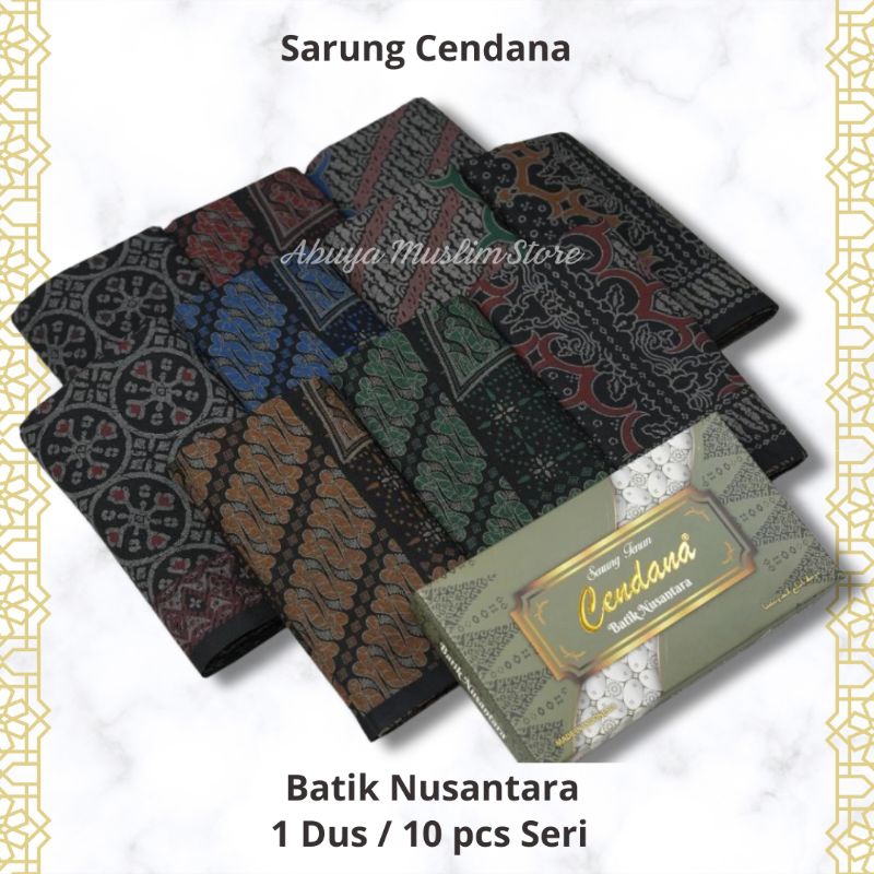 Sarung Cendana 1 dus 10 pcs Motif Batik Nusantara Harga Grosir  / Sarung Cendana Kodian Motif terbar