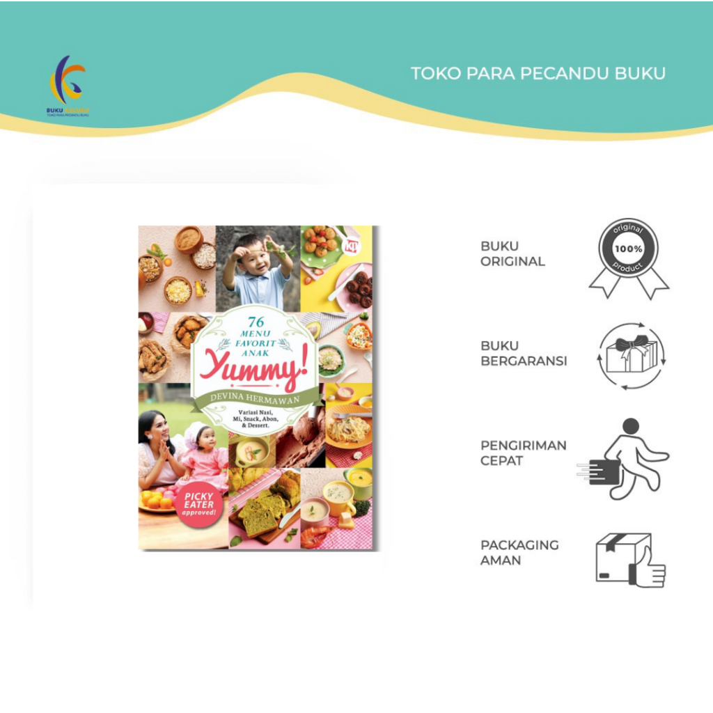 READY STOK Buku Masakan - Yummy; 76 Menu Favorit Anak - Kawan Pustaka - Devina Hermawan - Bukukaluku