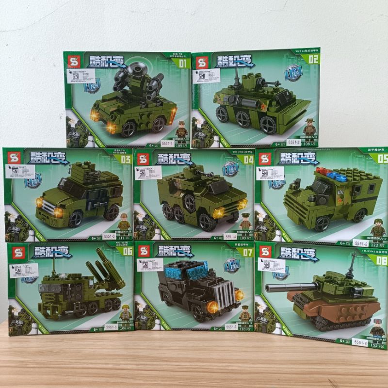 Brick Military Block Tank army military Robot mecha of steel 5551 1588 151