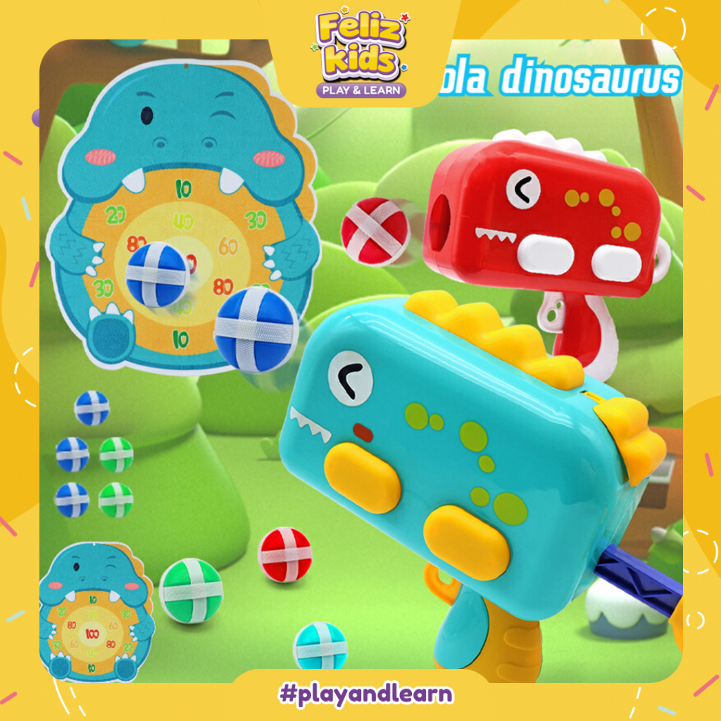 [FELIZKIDS] [FK170] Mainan Pistol Dinosaurus Menembak Sasaran Bola Ssenjata mainan peluru plastik bu