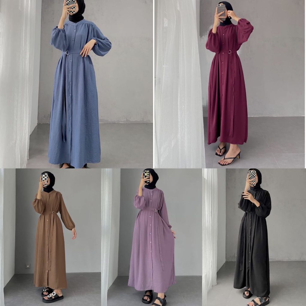 Qayla Dress - Baju Gamis Putih Wanita Kekinian - Baju Gamis Wanita Terbaru - Dress - Dress Gamis - G
