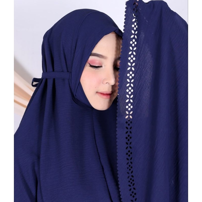 Mukena laser Cringkle Dewasa-Mukena Cringkle dewasa Model malay-Mukena Malay dewasa