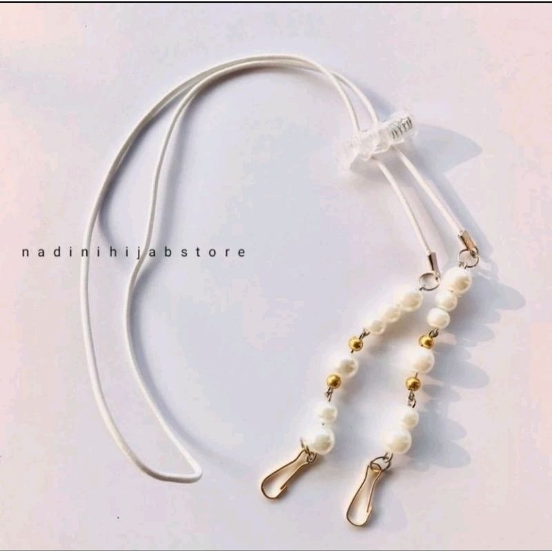 STRAP TALI MASKER HIJAB - KONEKTOR Masker hijab MUTIARA