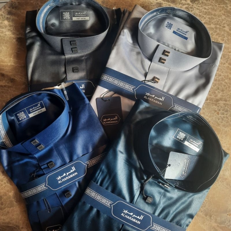 Jubah Al‐Haramain polyester premium non manset, kancing kotak