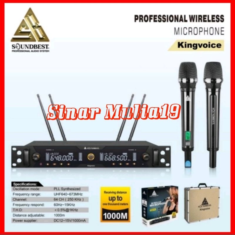 Mic Wireless Handle Terbaik Soundbest KingVoice Original