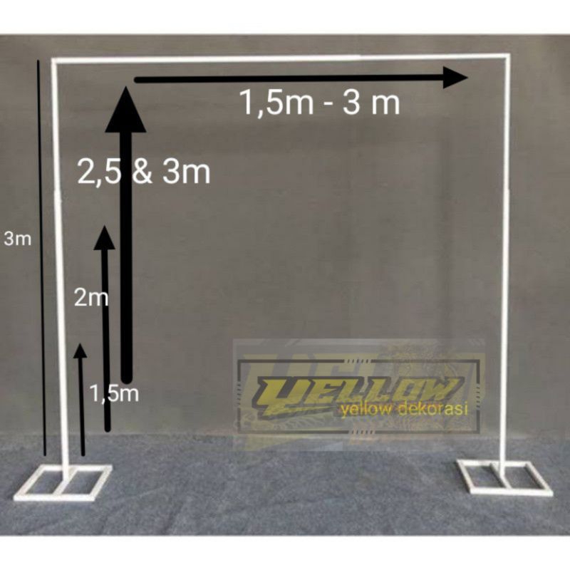 COD Tiang Adjust 3m x 3,3m backdrop besi