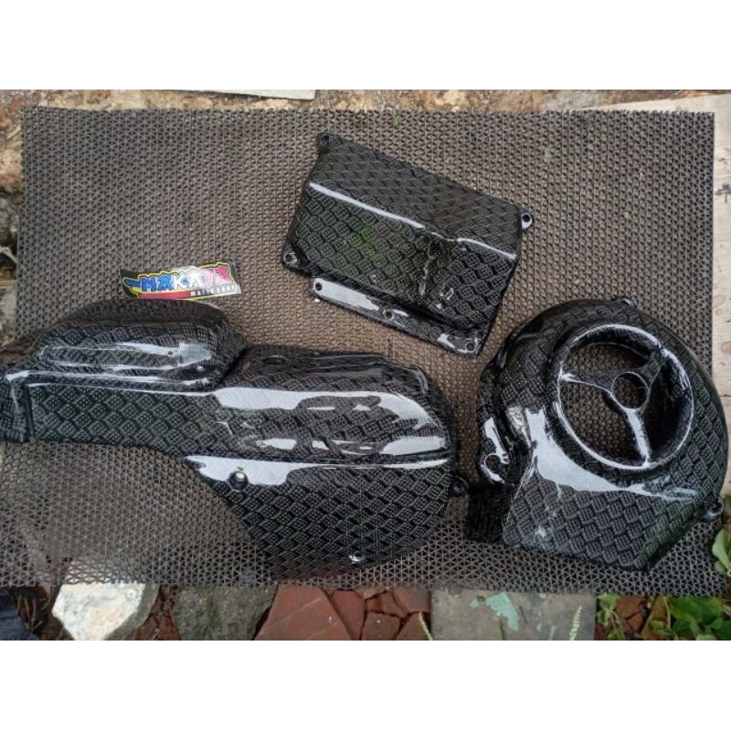 PAKET CVT KIPAS TUTUP FILTER MIO SPORTY DAN MIO SMILE CARBON KEVLAR JAGUARD PAKET MIO SPORTY DAN MIO