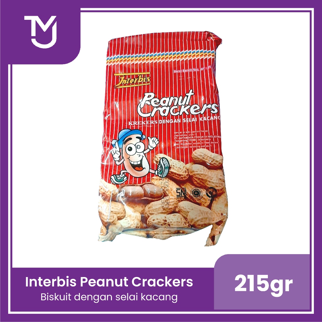 

interbis peanut crackers 215gr Biskuit Selai Kacang