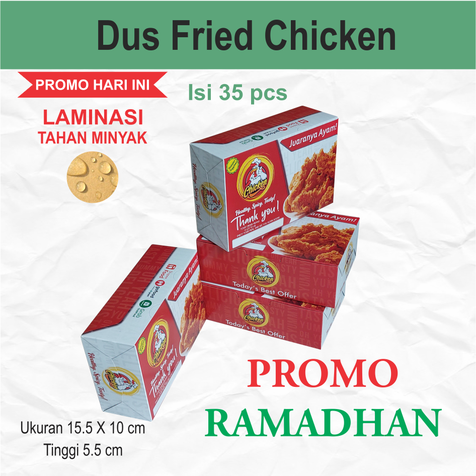 RB KFC AYAM Box Fried Chicken Ayam isi 35/ Dus Fried Chicken / kardus Fried Chicken / Box Ayam