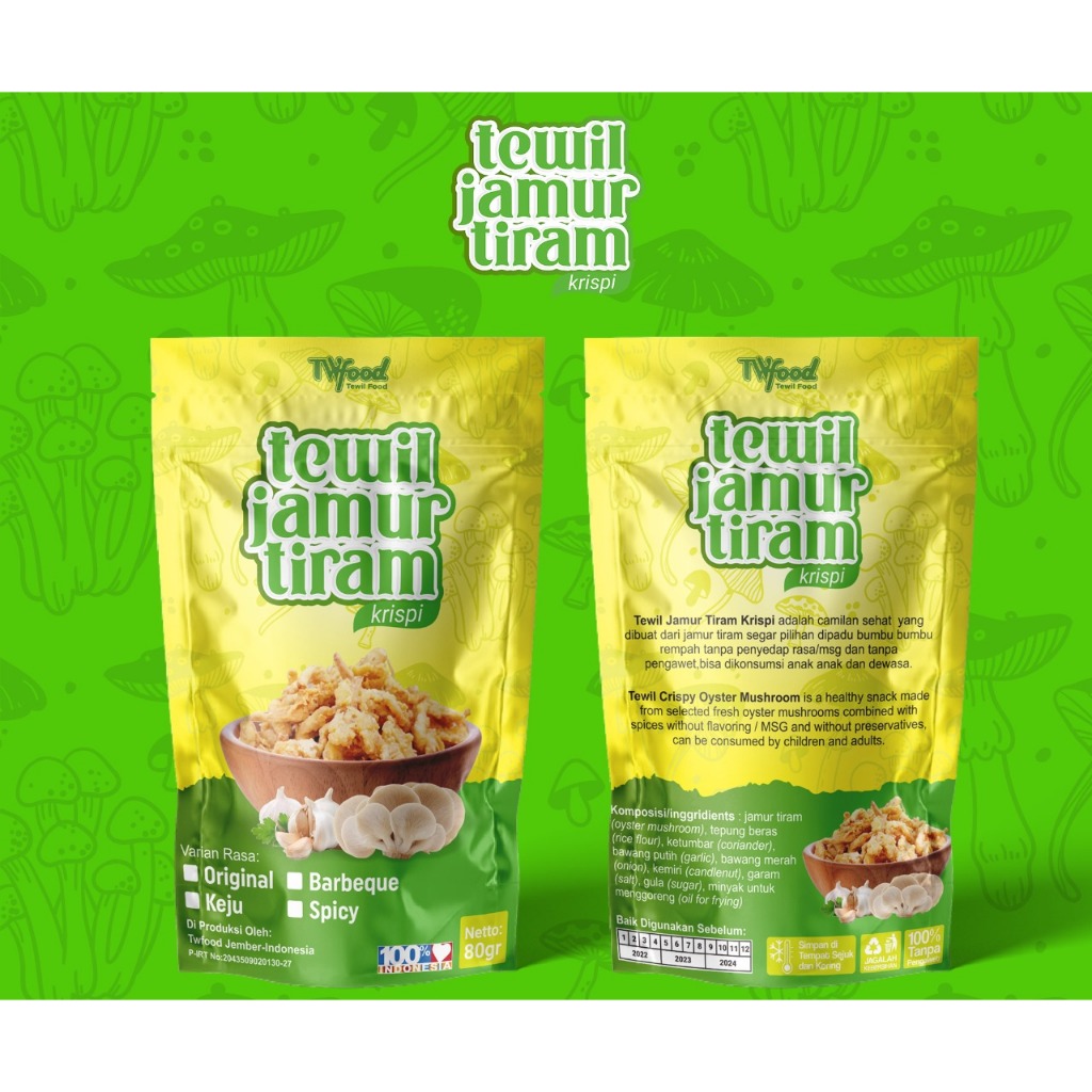 

Jamur Tiram Crispy Gurih Tewil 80gr