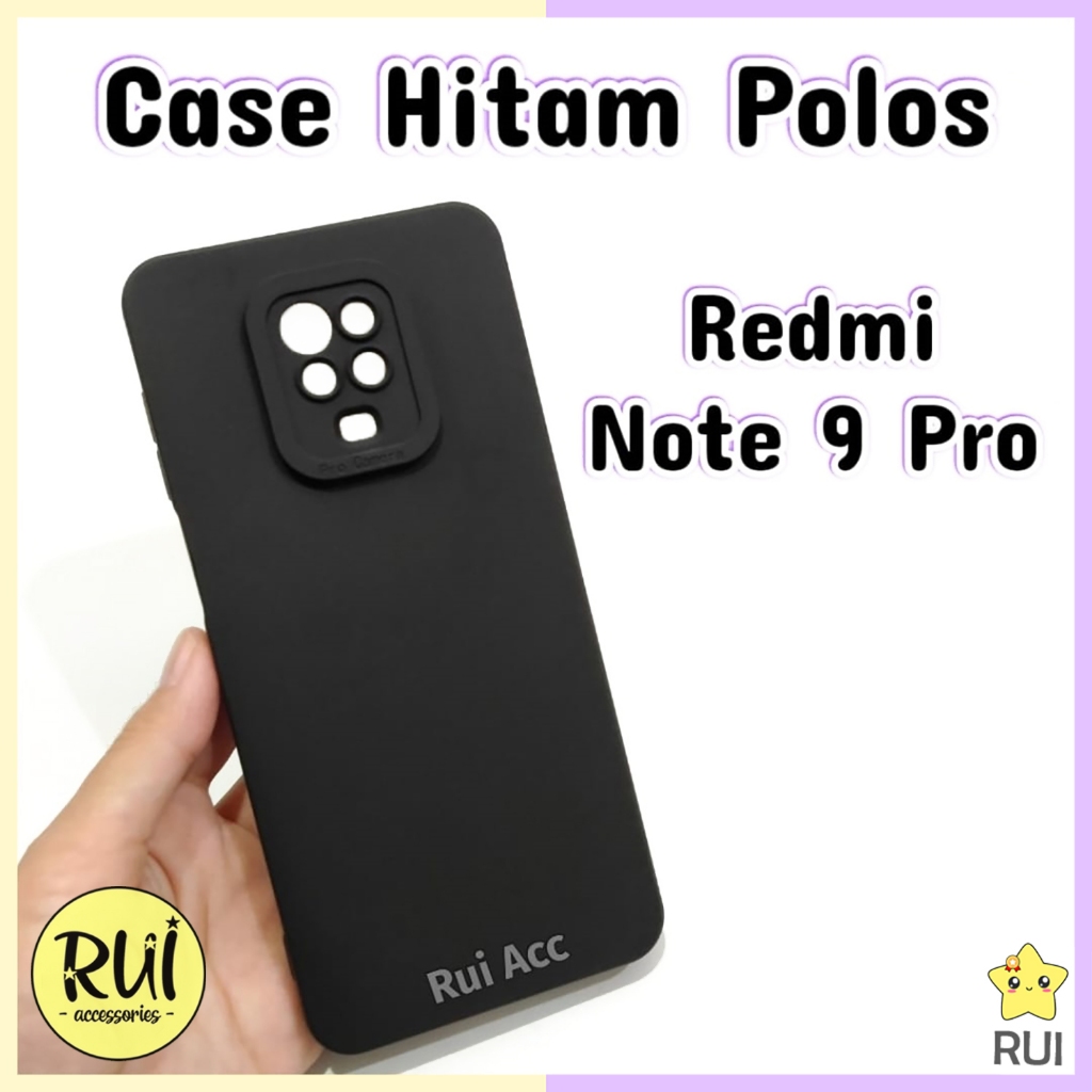 Case Hitam Redmi Note 9 Pro Black Matte Softcase Polos Lentur Silikon HP Xiaomi