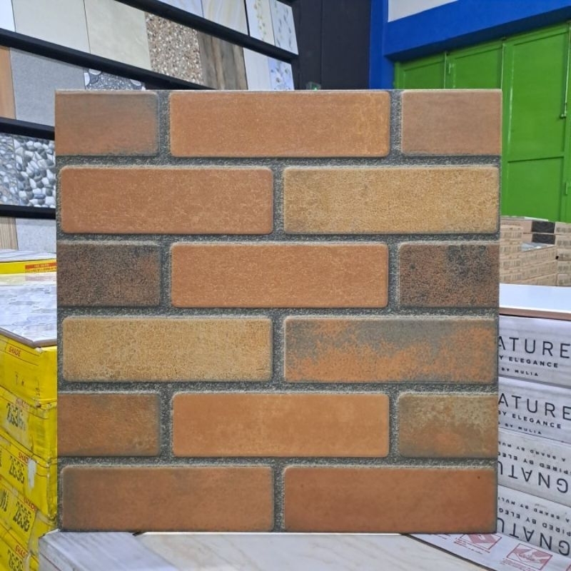 Keramik Dinding/Lantai 40x40 Kw1 Accura Bricko Terracota Motif Bata