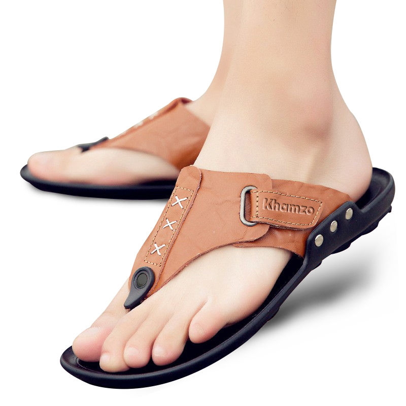 Sandal Kulit Pria Japit Casual Original Fashion Terbaru 2022 Sendal Jepit Cowok K11