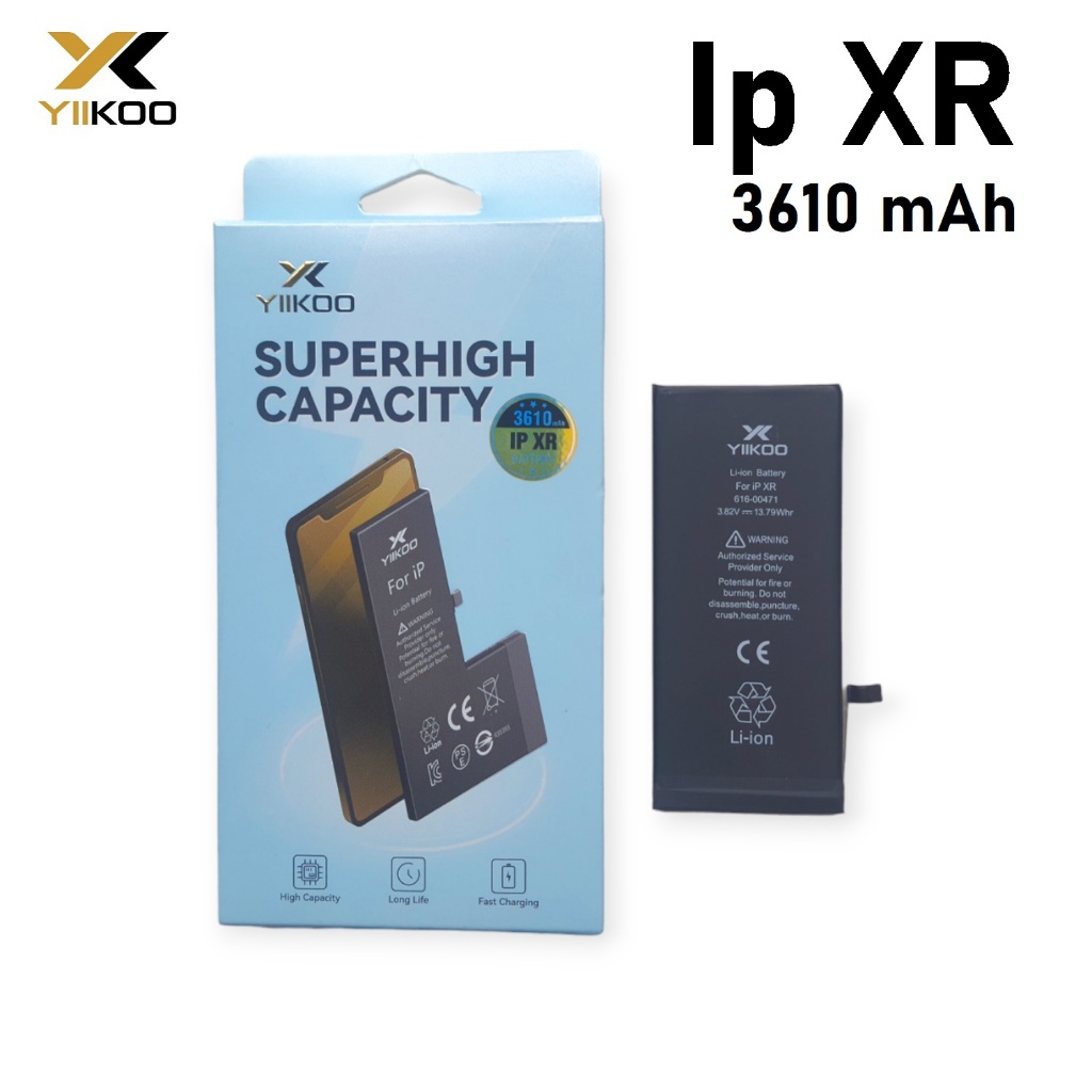 YIIKOO Baterai Iphone XR High Capacity Battery Batre Batrai Dual Double Power HP Handphone Ip Ori Or