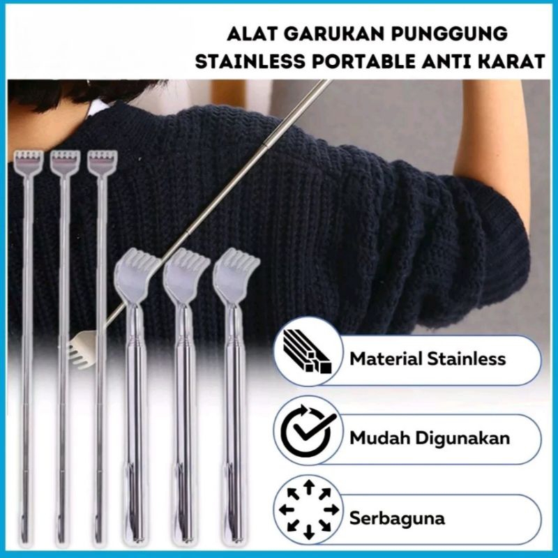 Penggaruk Punggung Stainless / Garpu Panjang Garukan Punggung