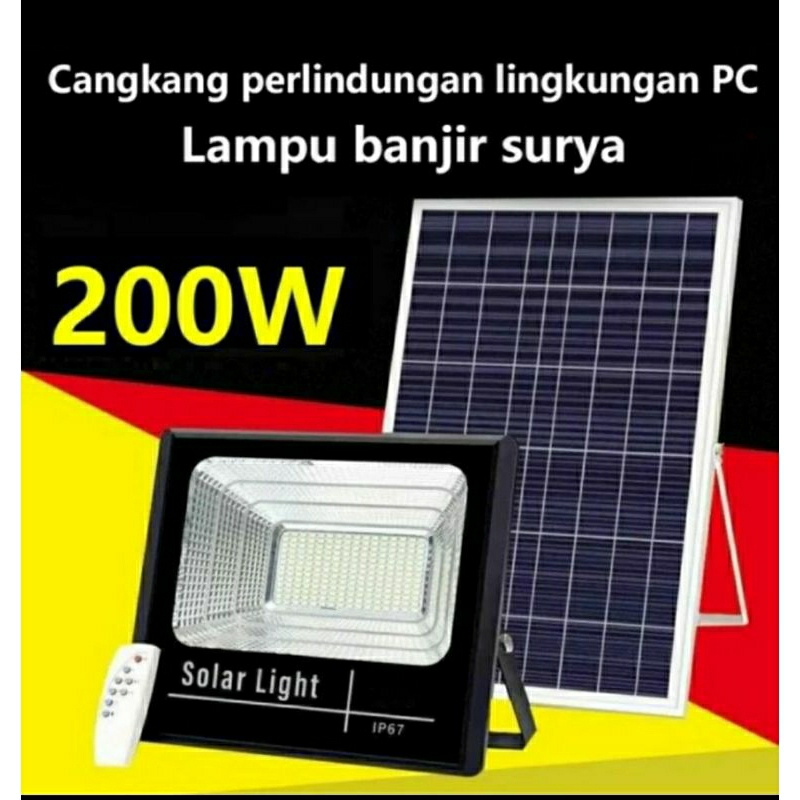 Lampu Solar Panel 200Watt Lampu Led Tenaga Surya / Tenaga Matahari