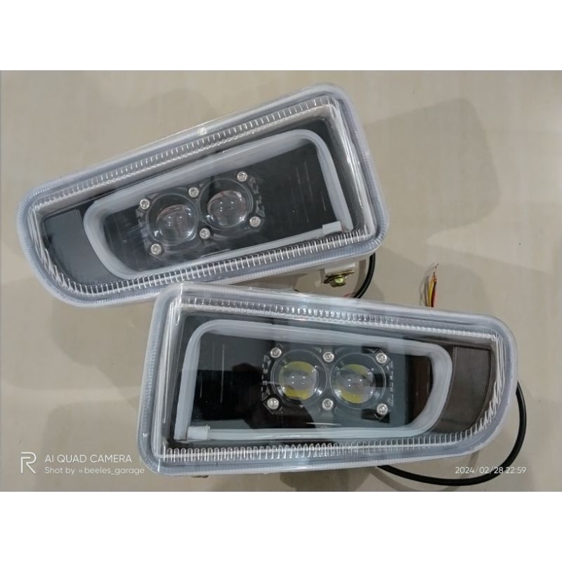 Foglamp Kijang Kapsul 2000-2002 Mini Projie & Led Alis Runing