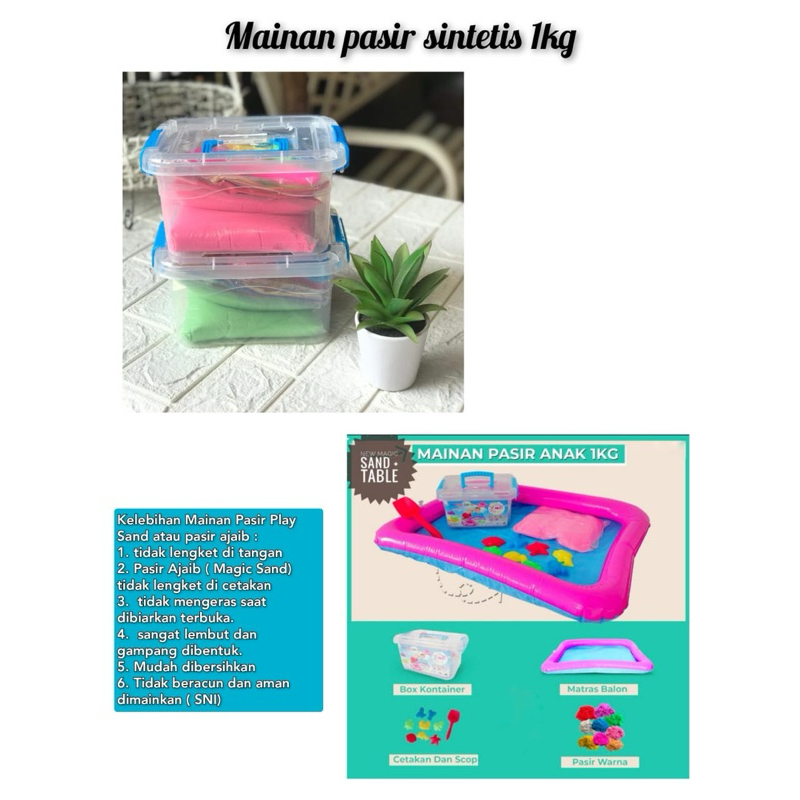 1KG Mainan Pasir Anak Bintang Laut Pasir Bermain + Meja + Pompa