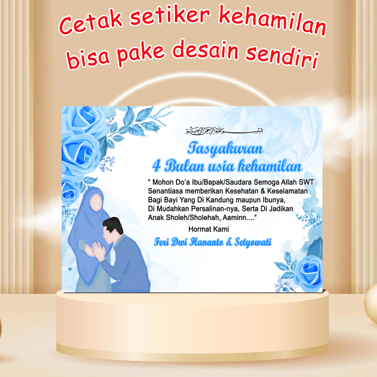 

Cetak KARTU / STIKER TASYAKURAN KEHAMILAN 4 BULANAN / 7 BULANAN w4