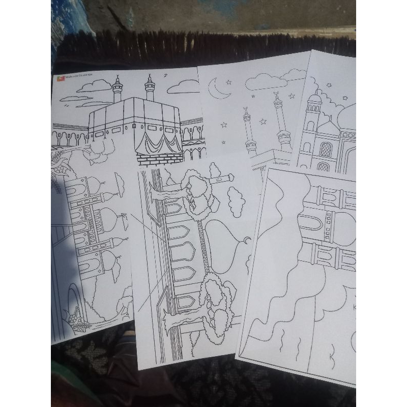 

kertas mewarnai A4 75 gsm seri gambar masjid