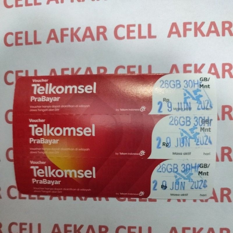 VOUCHER TELKOMSEL 26GB EXPAYET 8 Mei 2025 JATENG