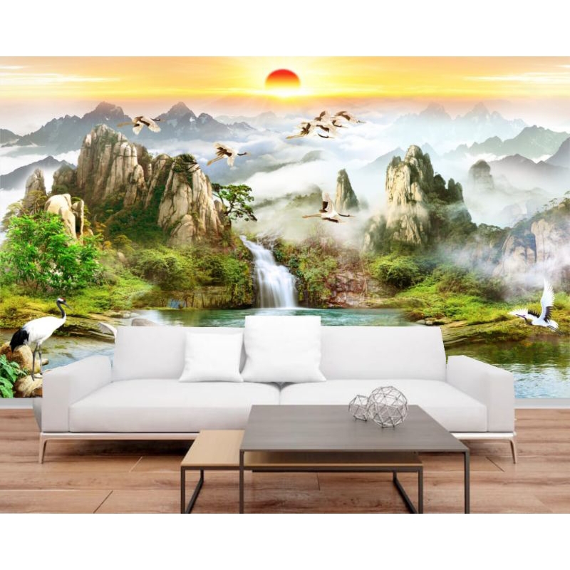 Wallbaner Custom DINDING Pemandangan Alam-Wallpaper Dinding 3D Murah