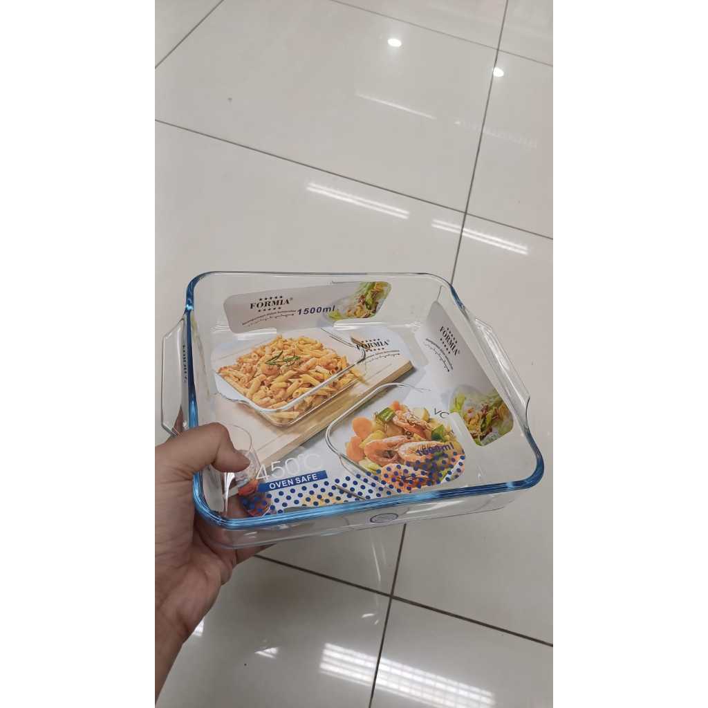 Glassware oven safe wadah mangkuk kaca baking tebal persegi & oval tahan panas oven microwave