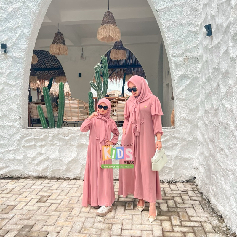 Gamis Raya Mecca Ceruty baby doll couple mom&kids