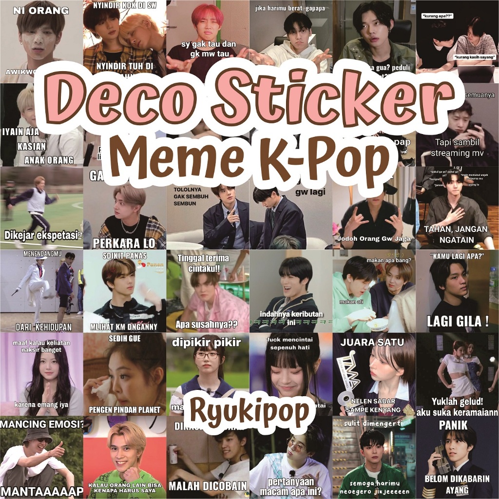 

[100 PCS] 3.5x3.5 cm DECO STICKER MEME BOYGRUP GIRLGRUP K-POP