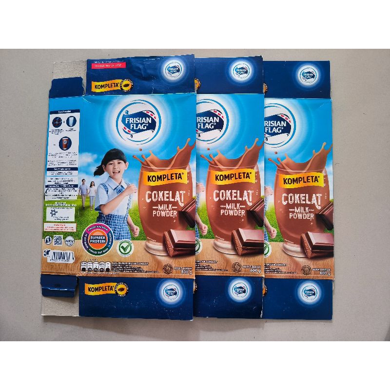 Kardus Susu Bekas Frisian Flag Kompleta 800gram