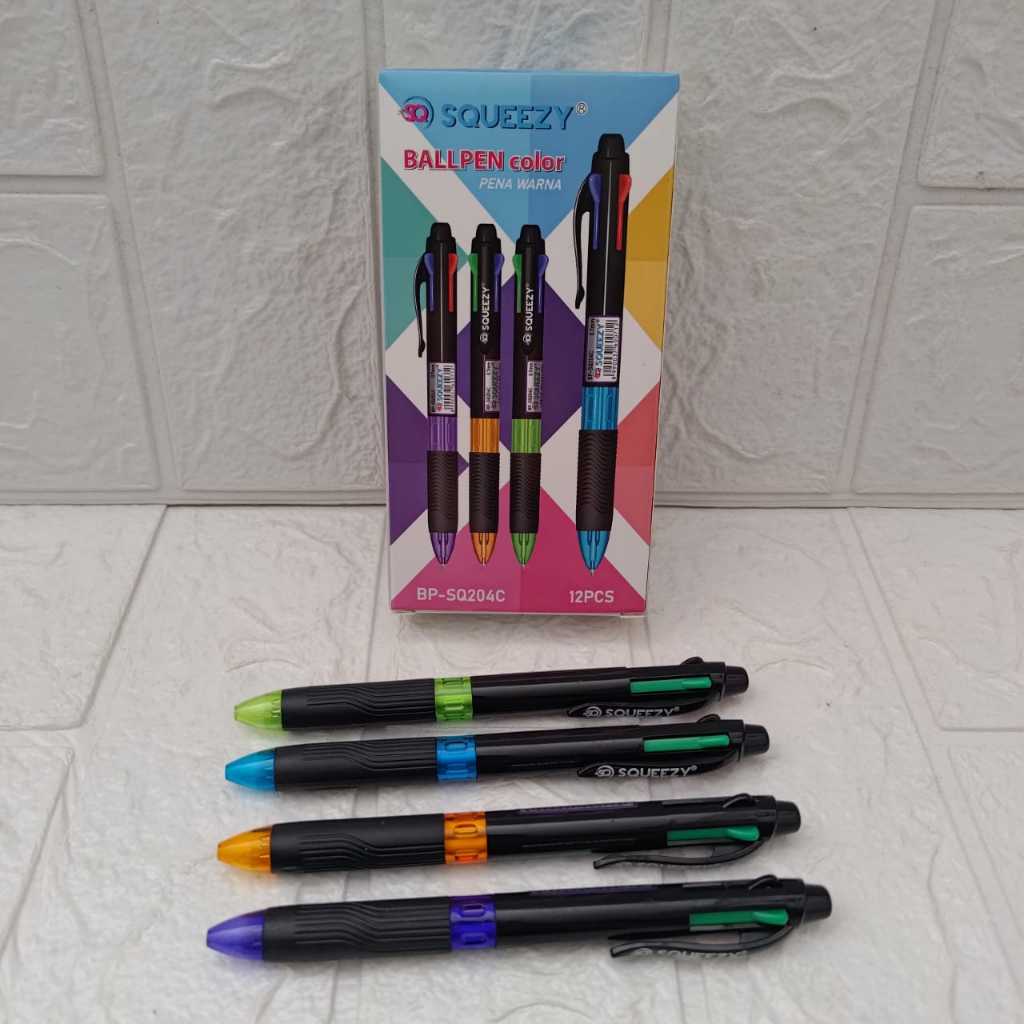 

Bolpen / Bolpoin / Pulpen 4 Warna SQUEEZY