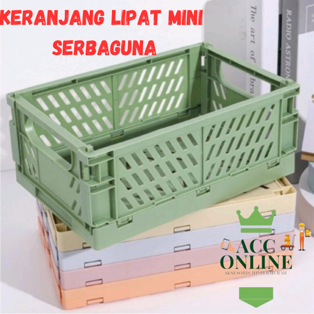 KERANJANG LIPAT SERBAGUNA / RAK KOTAK LIPAT PENYIMPANAN MULTIFUNGSI / BOX PENYIMPANAN ATK MAKE UP CE
